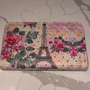 Floral Eiffel Tower Women's Clutch